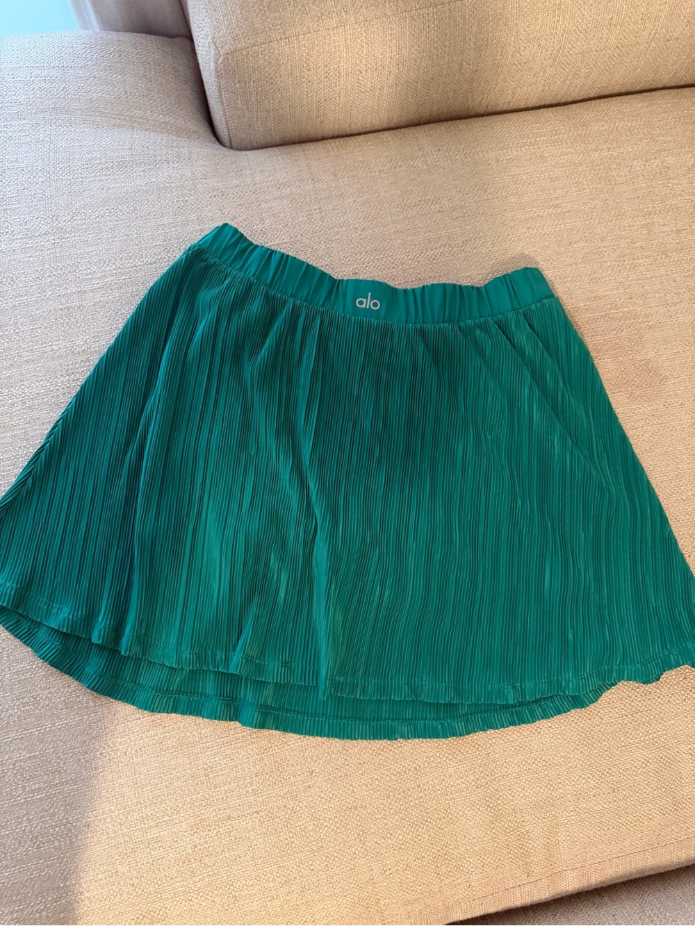 ALO Yoga Teal Pleated Skater Skirt